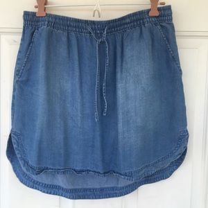 Faux blue jean skirt
